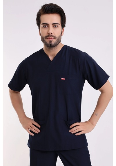 Zarf Yaka Erkek Tek Üst Likralı - 6402 Lacivert 6402 Lacivert Soft