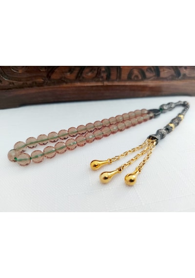 Özel El İşi Küre Kesim Dört Parmak Harika Zultanit Tesbih... Ölçü : 7 X 7 Pembe