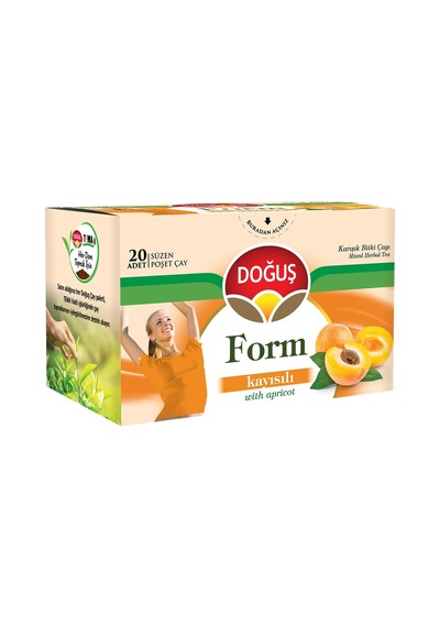 Doğuş Form Bitki Çayı Poşet 20li Kayısılı 36 G 8'li Avantaj Paketi - 8 Adet Tarı