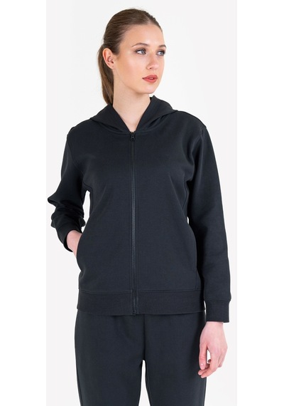Lescon Siyah Kadın Fermuarlı Kapüşonlu Sweatshirt 23n-2219