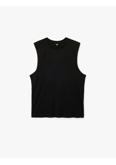 Koton Regular Fit Kolsuz Bisiklet Yaka Pamuklu Basic Atlet Siyah 6sam30002mk Siyah