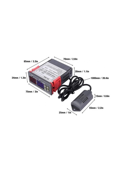 Stc-3028 220v Lcd Ekranlı Problu Termostat Dijital Sıcaklık Kontrol Cihazı