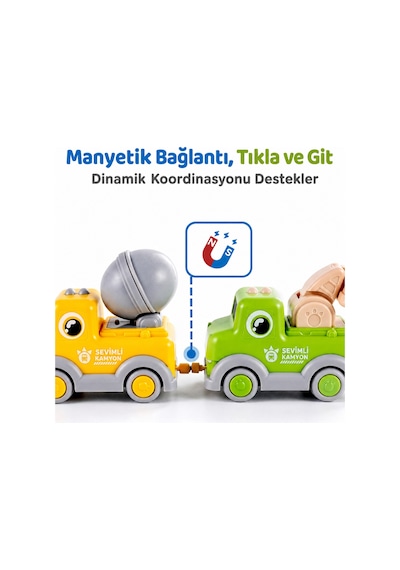 Buhar Çıkaran Işıklı Ve Sesli Şantiye Tren Seti - 29 Parça Manyetik Bağlantılı Eğitici Oyuncak İş Makineleri