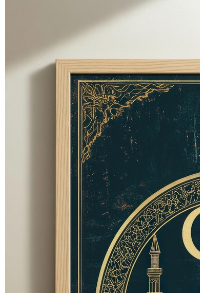 1 Adet Doğal Ahşap Çerçeveli Çiçekler Vintage Tablo