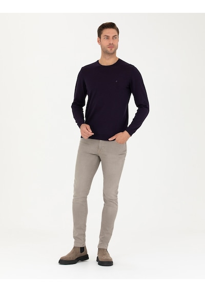 Pierre Cardin Erkek Mor Triko Kazak 50270054-vr038 Mor