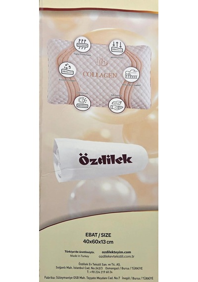 Özdilek Visco Collagen Ortopedik Yastık 40x60x13 Beyaz