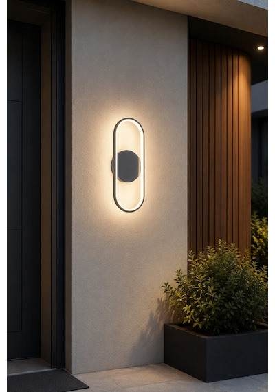 Zzez Aplik Modern Tasarım Gri Renk - Gün Işığı Ledli Banyo - Mutfak - Salon Led Duvar Aplik