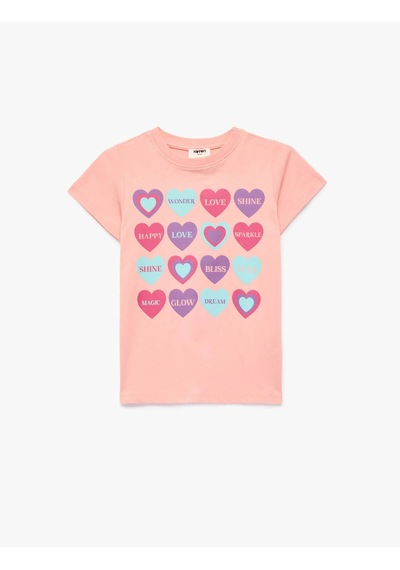 Koton Kalp Baskılı Pembe Kız Çocuk T-shirt 6skg10017ak Pembe