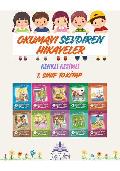 1. Sınıf Okumayı Sevdiren Renkli Resimli Hikayeler 11 - 10 Kitap