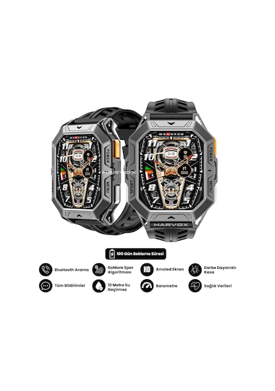 Harvox Watch X1 Pro Akıllı Saat İphone & Android Uyumlu, Sağlık & Spor Takip, Bluetooth Çağrı Siyah