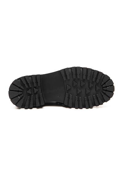 Kadın Hakiki Deri Tokalı Kalın Taban Loafer Ayakkabı Siyah