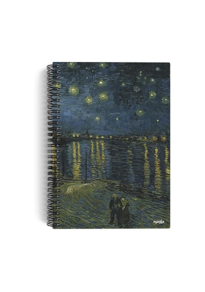 Vincent Van Gogh/starry Night Over The Rhone,1888 / Spiralli Defter 04 / A5 / Çizgisiz / 100 Sayfa
