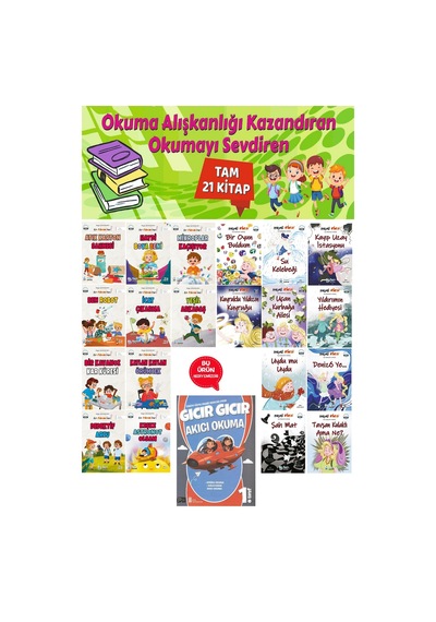 1. Sınıf Okuma Alışkanlığı Kazandıran Okumayı Sevdiren Renkli Resimli Hikayeler Seti 3 + Akıcı Okuma