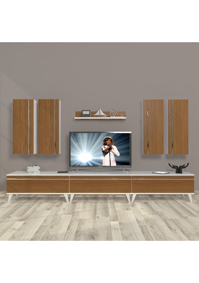 Decoraktiv Eko 8d Mdf Retro Tv Ünitesi Tv Sehpası Beyaz - Ceviz