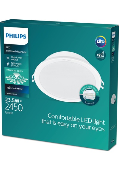 Philips Meson Tavan Gömme Spot 23.5W 2450 Lumen 3000K Sarı Işık (200mm delikler için uygundur)