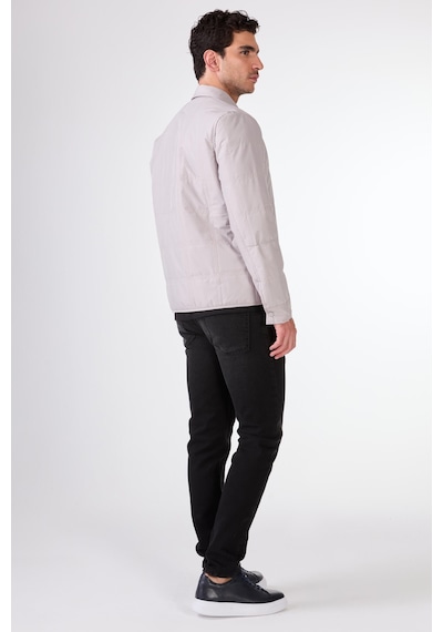 Dufy Gri Kapitone Erkek Mont - Slim Fit Gri