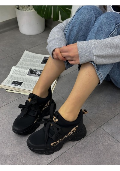 Erva'nın Butiği Siyah Dalgıç Kumaş Ryan Kadın Sneakers-5638
