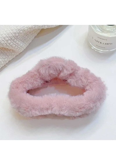 Kadın Büyük Boy Peluş Mandal Toka Pembe