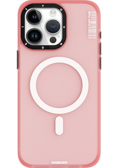 Apple Uyumlu iPhone 15 Pro Kılıf Magsafe Şarj Özellikli Youngkit Colored Sand Serisi Kapak Siyah