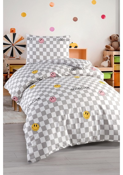Eponj Home Junior Nevresim Seti Tek Kişilik Good Luck Gri Gri