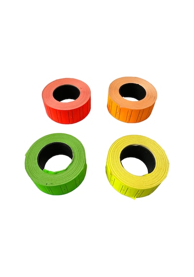 Motex Tanex Makine Etiketi Kraft Fiyatlandırma Numaralandırma Bant-12x21 Mm -800'lü -turuncu- 5 Adet 5 Rulo