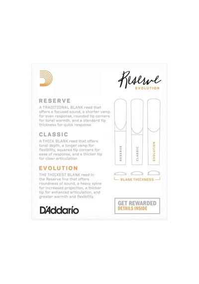 D'addario Dce1035 Reserve Evolution Bb Klarnet Kamışı No: 3.5 Profesyonel - 10'lu Paket Kalın Uç Tasarımı Ve Zengin Ton Karakteri