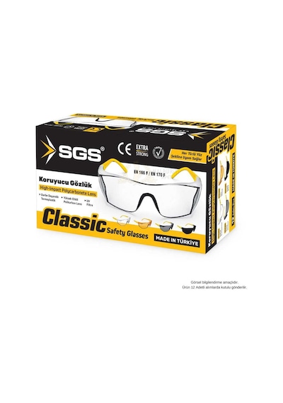 Sgs Classic Koruyucu Gözlük - Şeffaf - Z 87-1 En 166f En 170f
