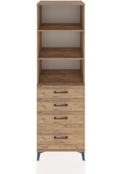 Hyperion Dolap 3 Raflı 4 Çekmeceli 60x44x195 Çam-çam Çam