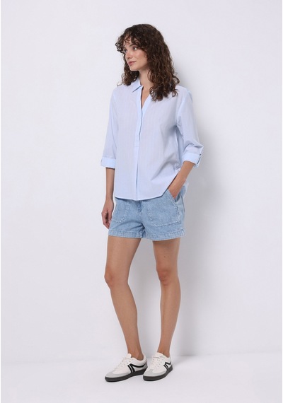 Colin's Colins Regular Fit Shirt Neck Çizgili Kadın Mavi Roll-up Gömlek Cl1074640 Q1.v1 Ble Mavi Colin's Colins Regular Fit Shirt Neck Çizgili Kadın Mavi Roll-up Gömlek Cl1074640 Q1.v1 Ble Mavi