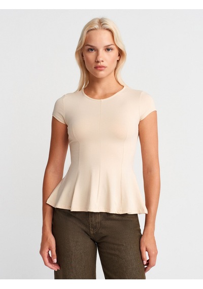 Dilvin 31992 Peplum T-shirt-taş Taş