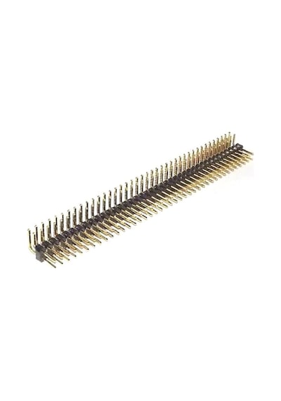 40 Pin 2x40 2.54mm 90 Derece Erkek - Erkek header Altın Kaplama