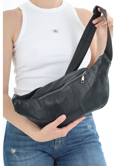 Nahitatyana Unisex Siyah Çok Cepli Hakiki Deri Freebag Bel Çantası Ve Omuz Çantası Siyah - 121763658 Siyah