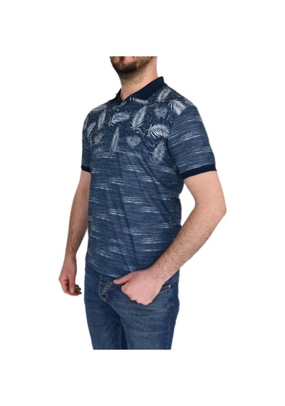 Çizgi Triko Erkek Polo Yaka Palmiye Tshirt 3514