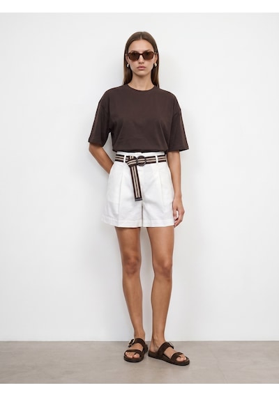 Dilvin 31017 %100 Pamuk Basic T-shirt-koyu Kahve Kahverengi