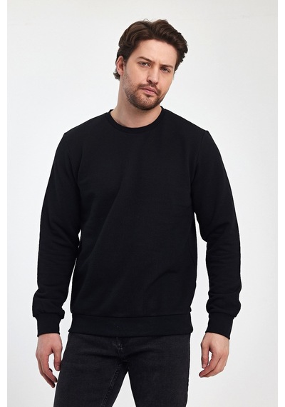 Odda 0007 Pike Sıfır Yaka Sweat Siyah
