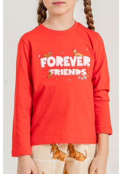 Rolypoly Kız Çocuk Forever Friends Kırmızı Uzun Kol Pijama Takım Rp3907-c-v1 Rp3907-c-v1