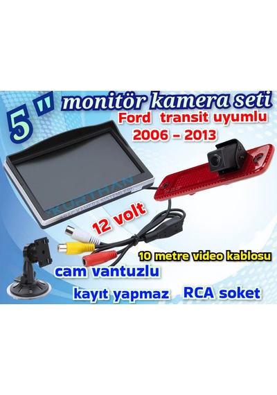 5 İnç Monitör Ve 2006-2013 Ford Transit Uyumlu Kamera 12 Volt