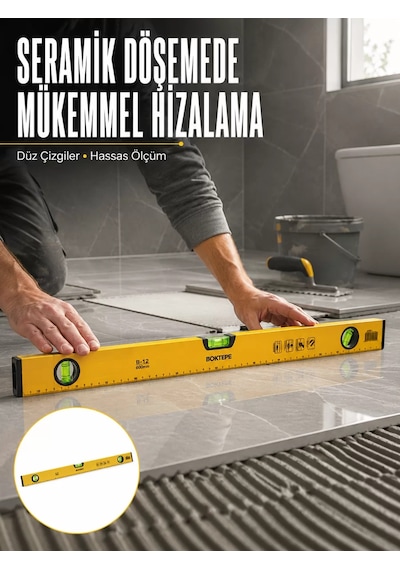 Su Terazisi 600 Mm Sarı Dayanıklı Plastik Gövde Hassas Ölçüm Mh-hs7191-9179