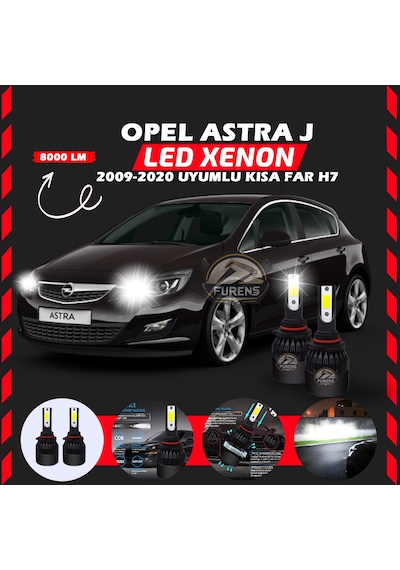 Opel Astra J 2009-2020 Kısa Far Uyumlu Şimşek Etkilii Led Xenon Light Series H7
