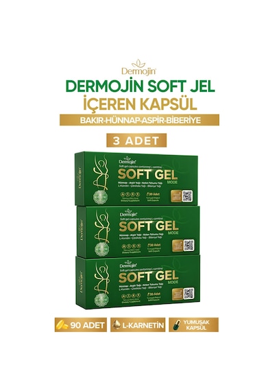 Dermojin Soft Gel Mode Takviye Edici Gıda 3 x 30 Yumuşak Kapsül