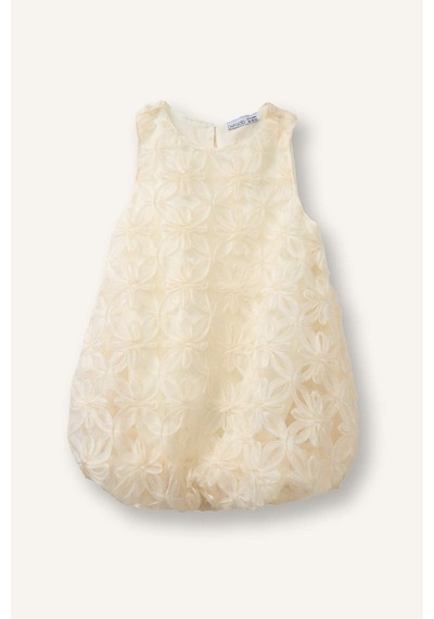 Defacto Floral Kolsuz Dantel Elbise Kız Bebek H6022a526smer105 Ekru-er105