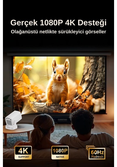 Wearfitpro Hy260 Pro 1080p Ultra 4k Kısa Mesafeli Projeksiyon Cihazı Android Wifi Otomatik Odaklı Projektör
