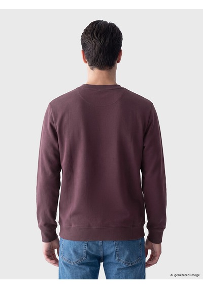 Lcwaıkıkı Classic Mürdüm Bisiklet Yaka Erkek Kalın Sweatshirt