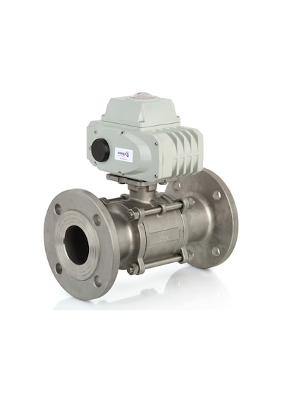 Unox Dn25 - 1" 24 V Dc Elektrikli Aktüatörlü Flanşlı Küresel Vana 3 Parçalı