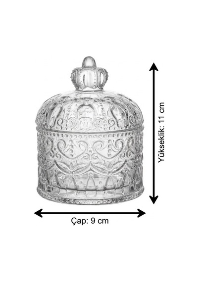 King Cam Kapaklı Yuvarlak Şekerlik Şeffaf