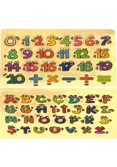 Ahşap Harf Ve Rakamlar Bultak Puzzle 2'İn 1 Set Harf Ve Sayıları