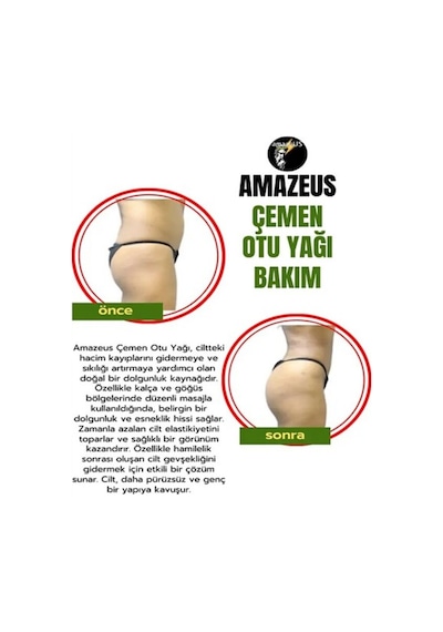 Amazeus Çemen Otu Yağı 2'li %100 Saf Ve Doğal Besleyici Etki 2 20 Ml / 0.7 Fl Oz Avantajlı Ürün
