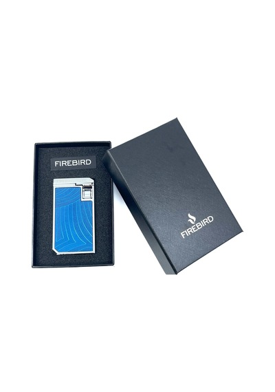 Firebird Parlak Krom Çift Torch Puro Çakmağı - Mavi Mavi
