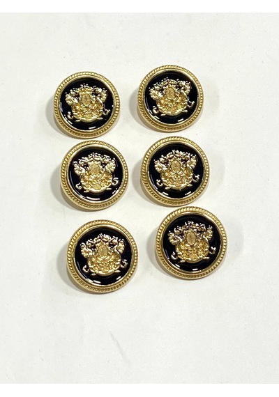 Trençkot Ceket Düğmesi / 6 Lı Set / 2,3 Cm / Gold - Siyah