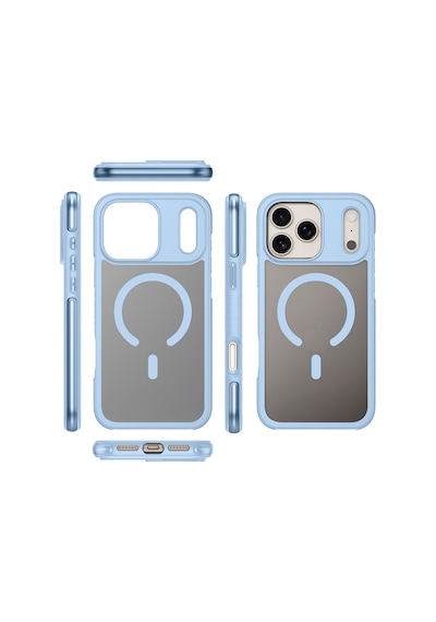 Buff Apple iPhone Uyumlu 18 Pro Max/17 Pro Max Magsafe Air Bumper Kılıf Light Blue Açık Mavi